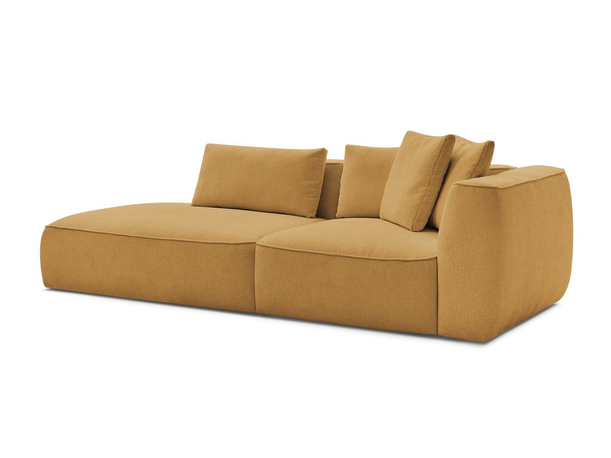 Bobochic Leopold Sofa 3-Sitzer Strukturstoff Gelb Armlehne rechts