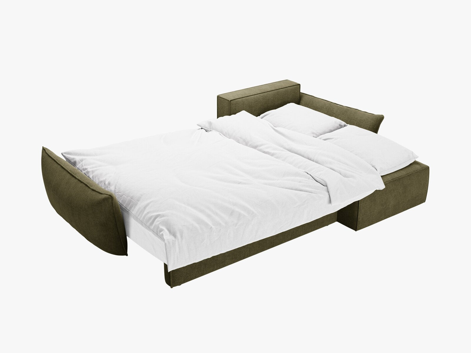 Micadoni Kaelle Ecksofa 4-Sitzer mit Schlaffunktion Rechts Chenille Over The Horizon Grün