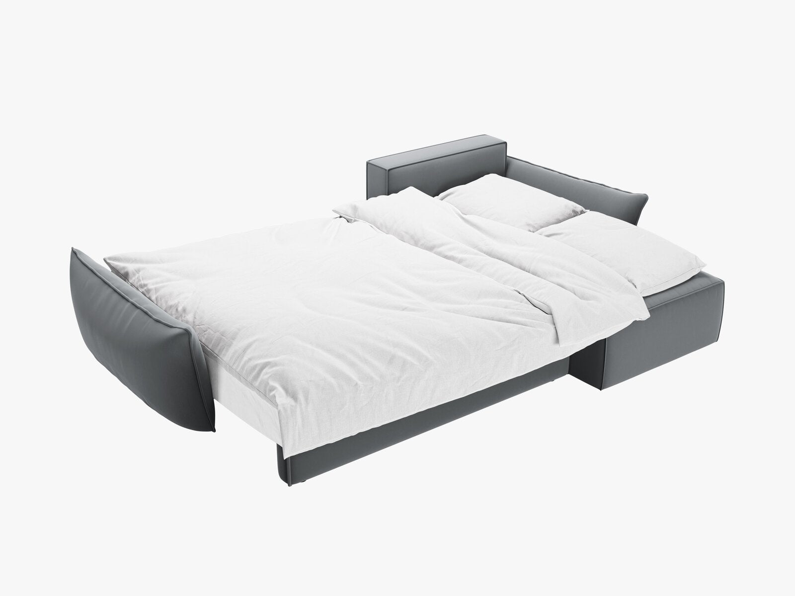 Micadoni Kaelle Ecksofa 4-Sitzer mit Schlaffunktion Rechts Samt Bluvel Grau