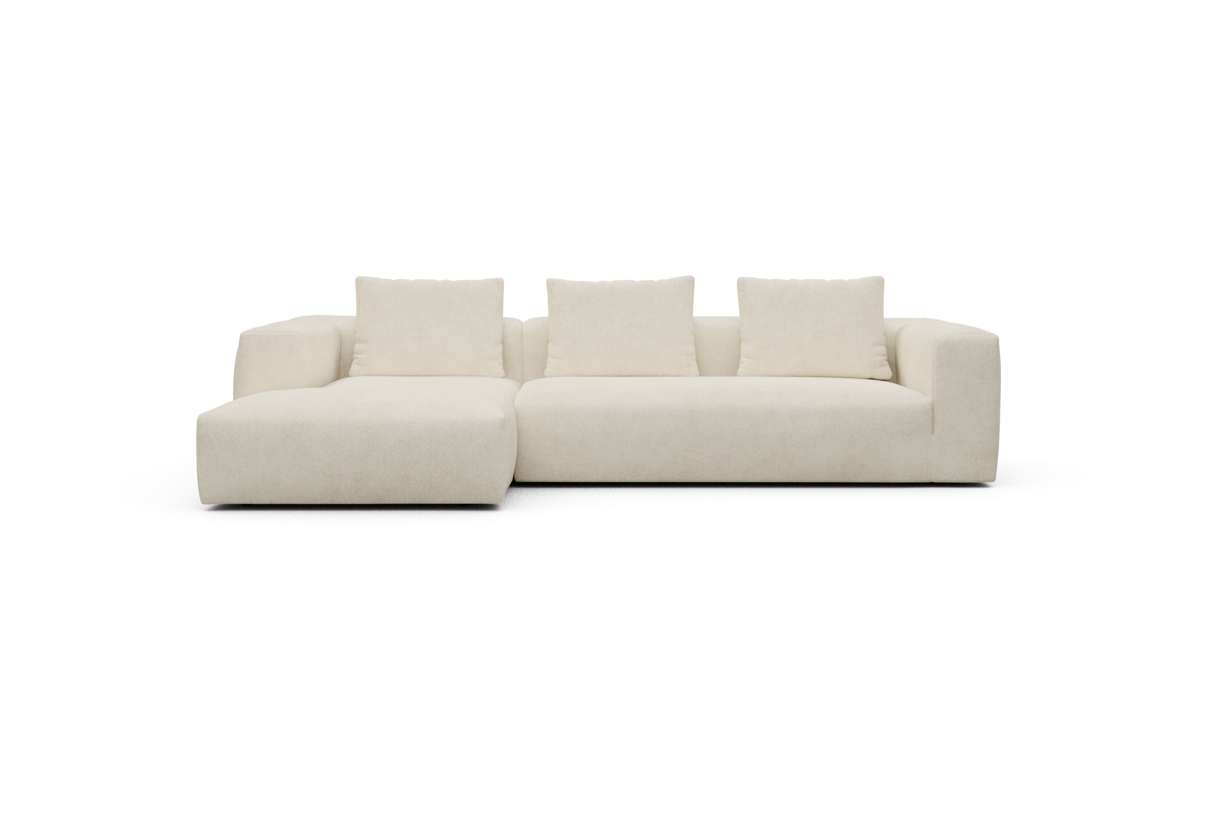 Skandi Home Ecksofa Fred Chaiselongue links mit 2,5-Sitzer Boucle-Off-White moebelfaktor