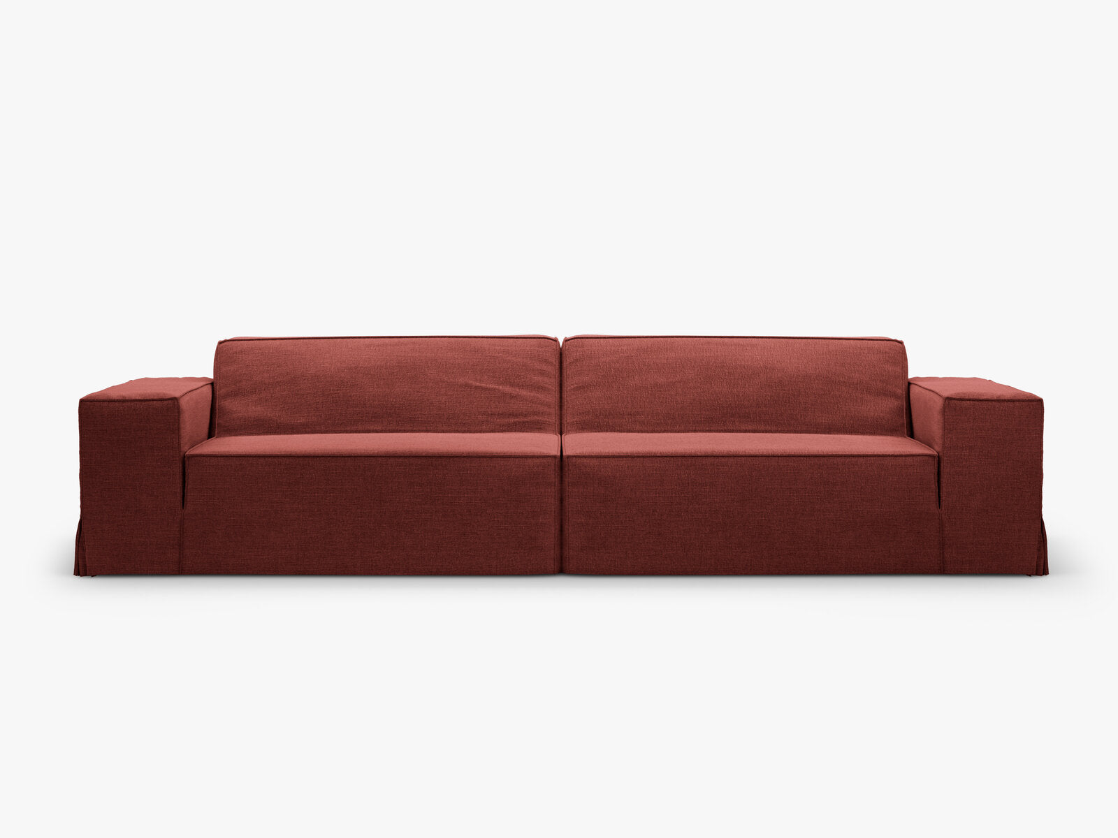 Micadoni Sofa Ersatzbezug Jodie 4-Sitzer Strukturierter Stoff Lins Kirschholz