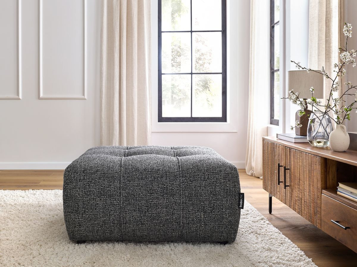 Bobochic Arsene Pouf Melange-Stoff Dunkelgrau
