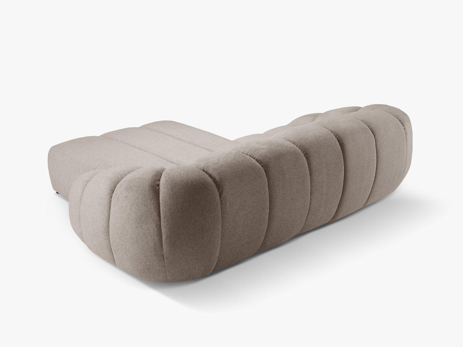 Micadoni Ecksofa Diana 3-Sitzer Rechts Strukturierter Samt Bubble Dunkelbeige