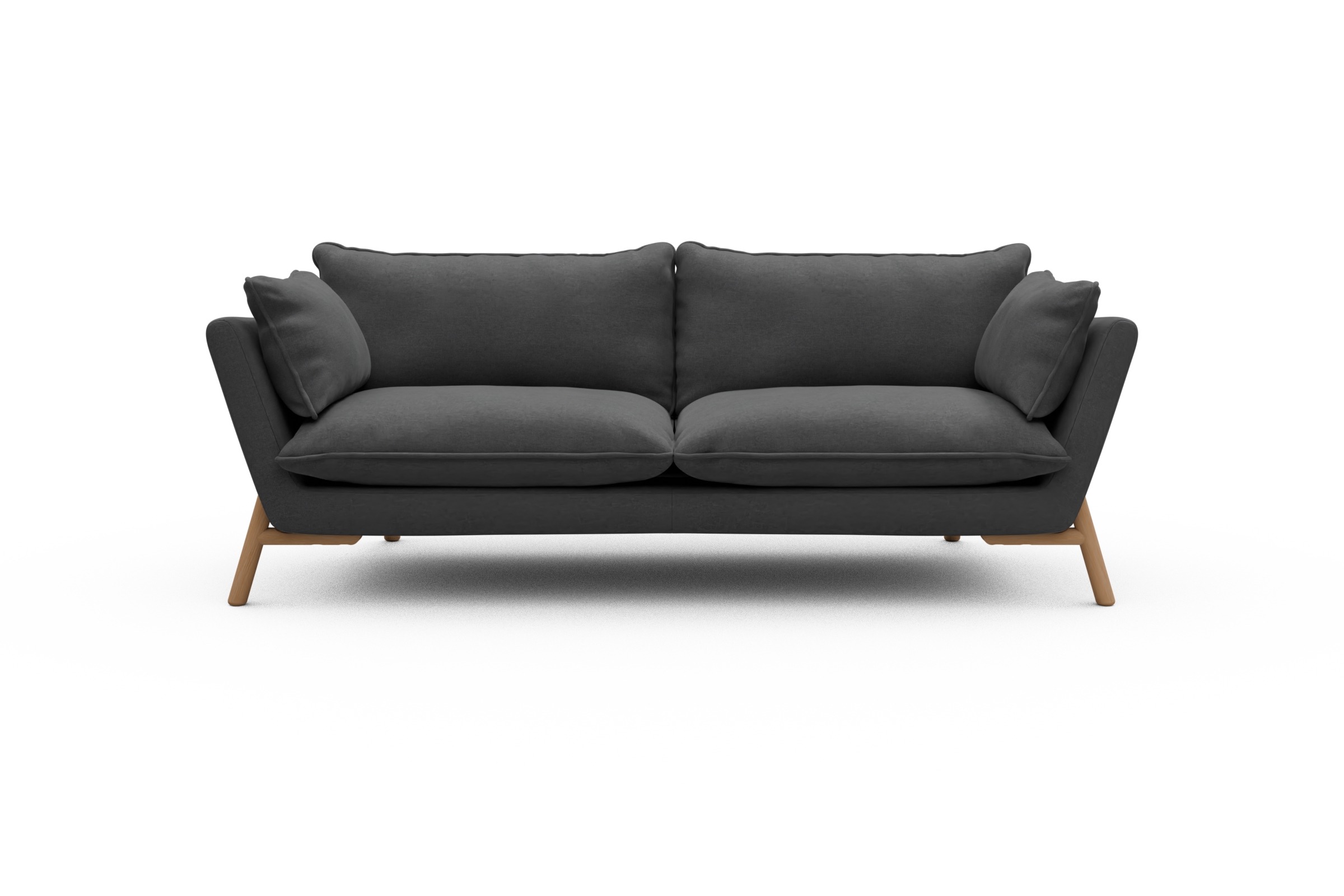 Skandi Home Sofa Emil PREMIUM 3-Sitzer Beinfarbe Eiche Natur Satya-Zinc moebelfaktor