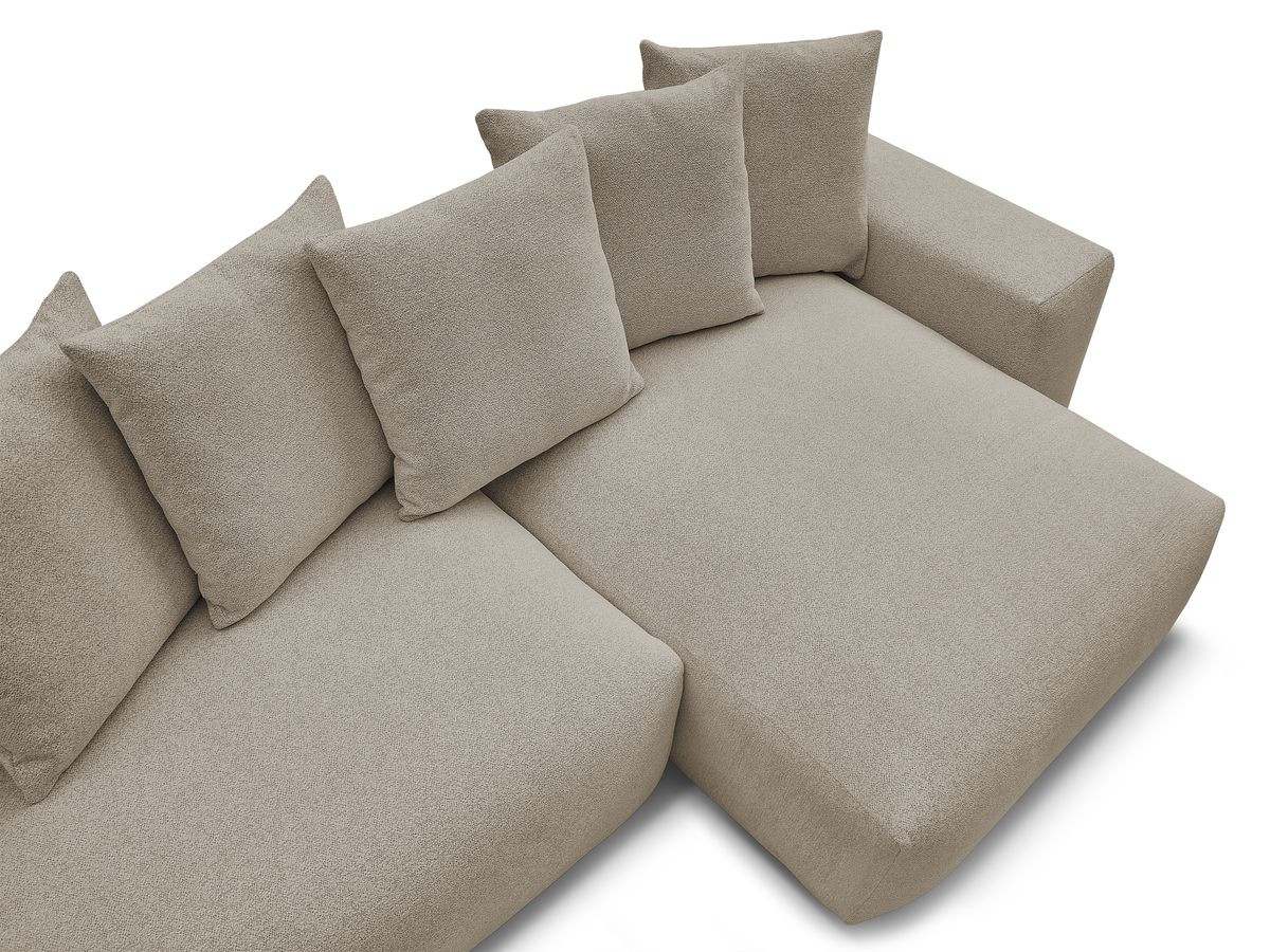 Bobochic Voltaire Ecksofa mit Pouf 310 × 174 cm Melange-Stoff Taupe