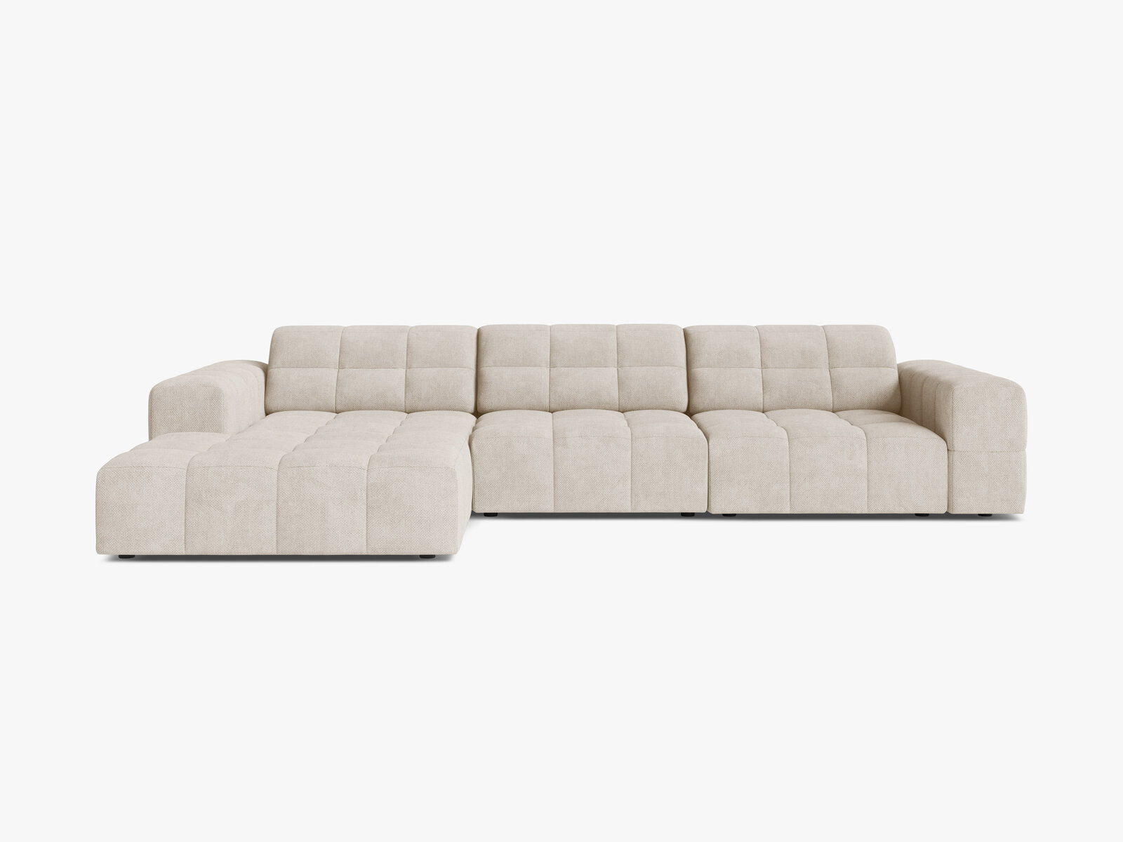 Micadoni Ecksofa Jennifer 4-Sitzer Links Chenille Eden Helles Beige