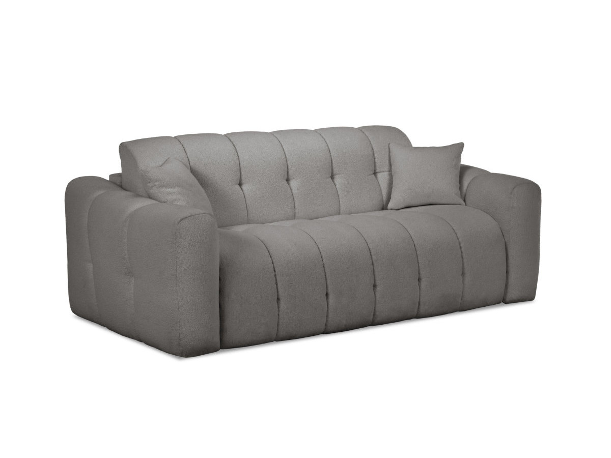 Bobochic Bradley Schlafsofa 3-Sitzer Bouclé-Stoff Dunkelgrau