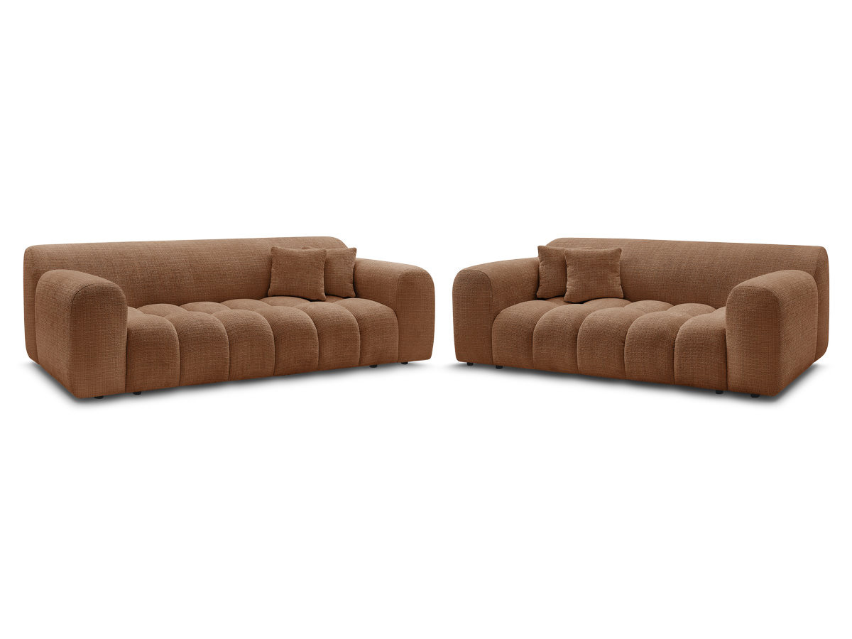 Bobochic Melisse Sofa 5-Sitzer Strukturstoff Orange