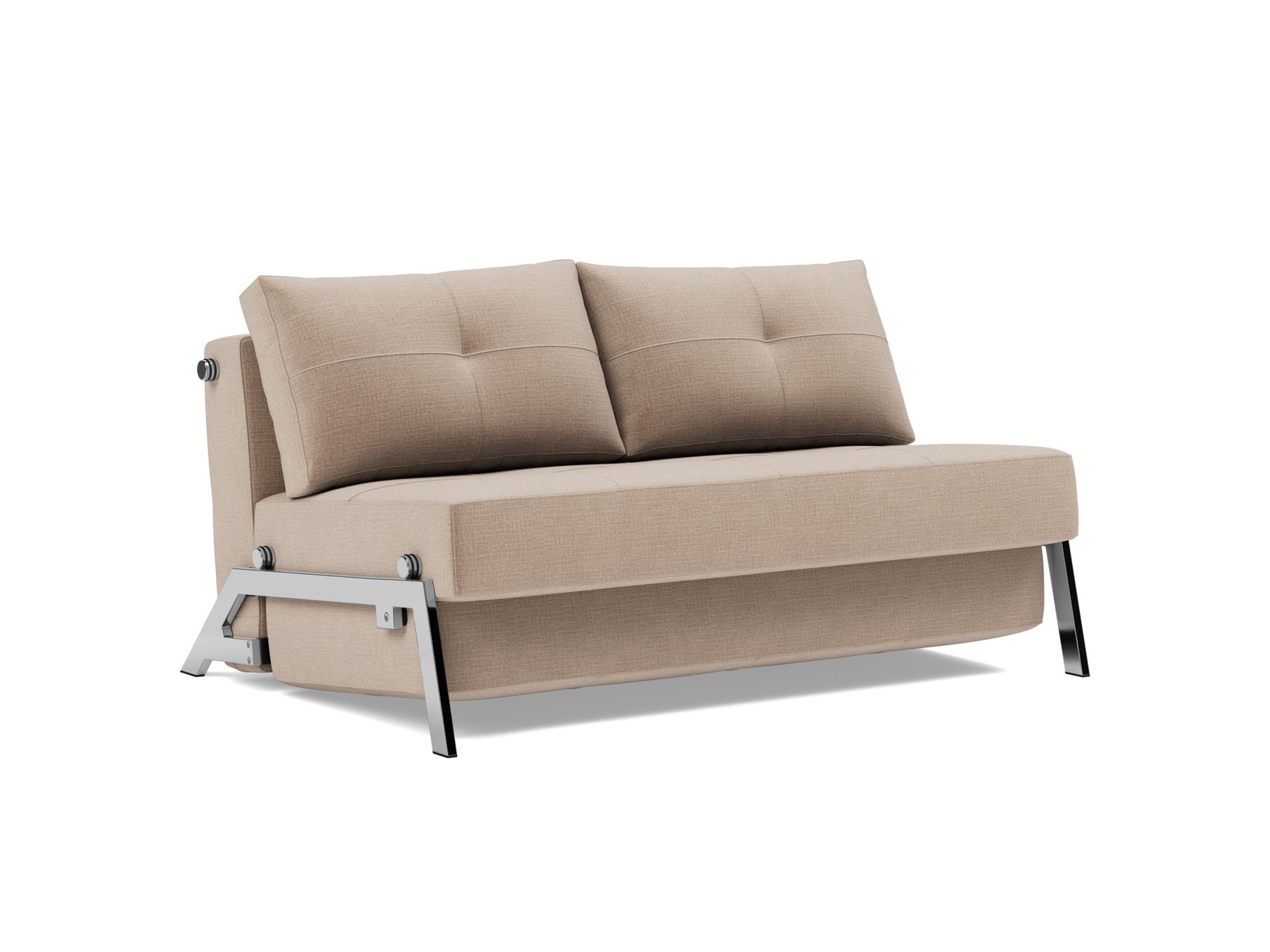 Schlafsofa Cubed 140 Chenille Esina 417-Mocha Beine Chrom