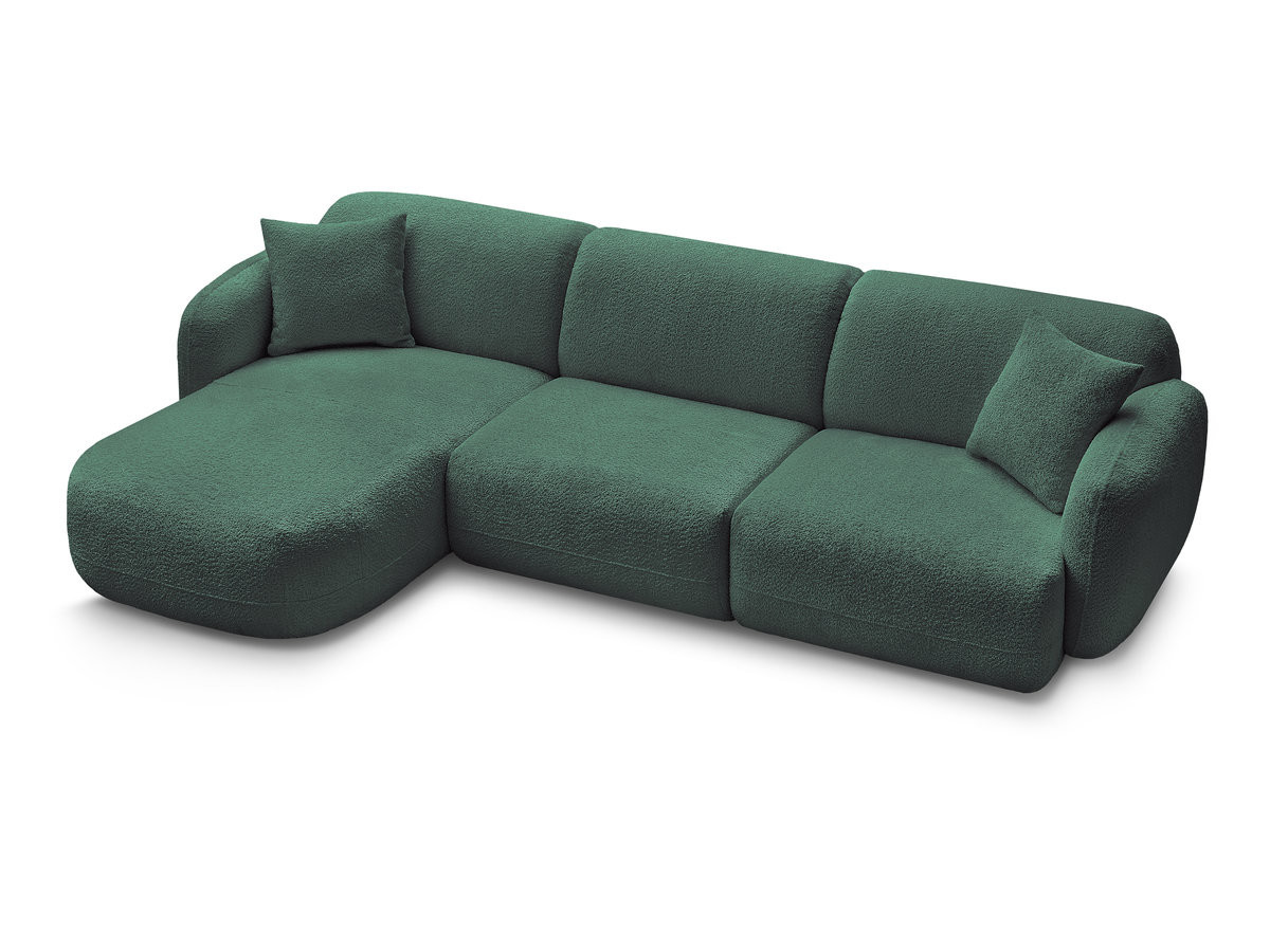 Bobochic Anda Ecksofa 292 × 163 cm Chenille Dunkelgrün Ecke links