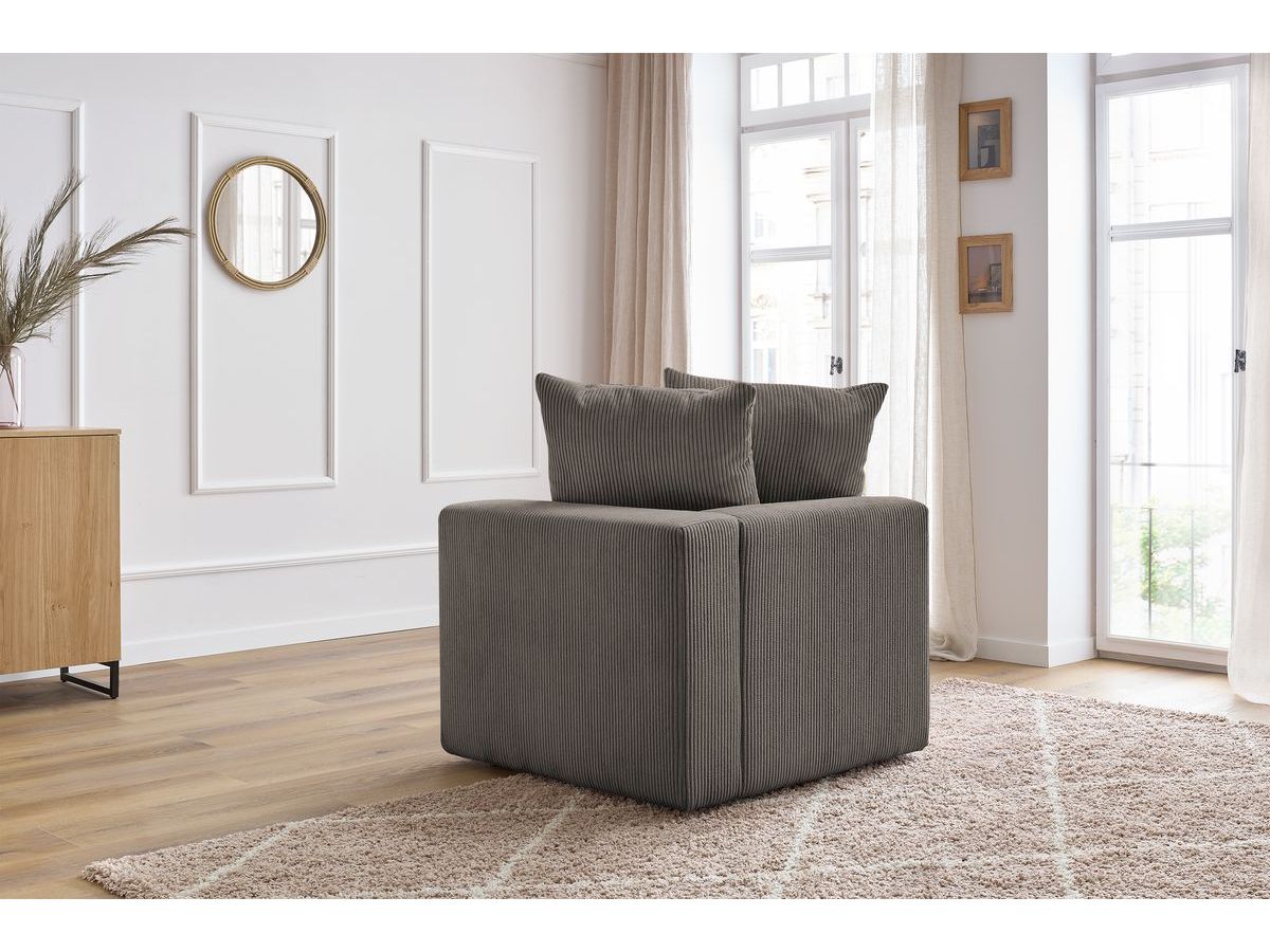 Bobochic Voltaire Eckmodul Cordsamt Taupe Ecke rechts