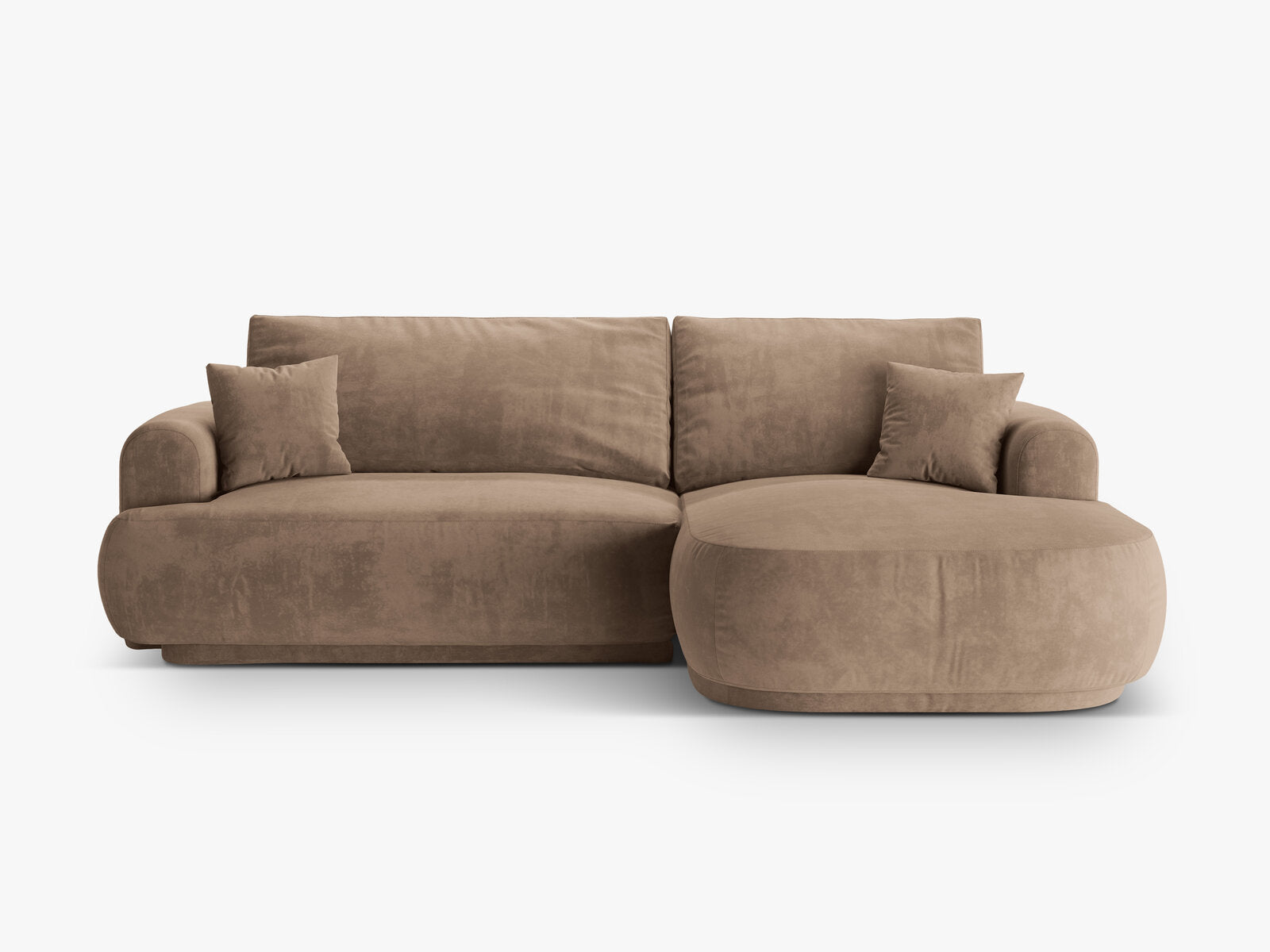 Micadoni Ella Ecksofa 5-Sitzer mit Schlaffunktion Rechts Samt Vogue Dunkelbeige