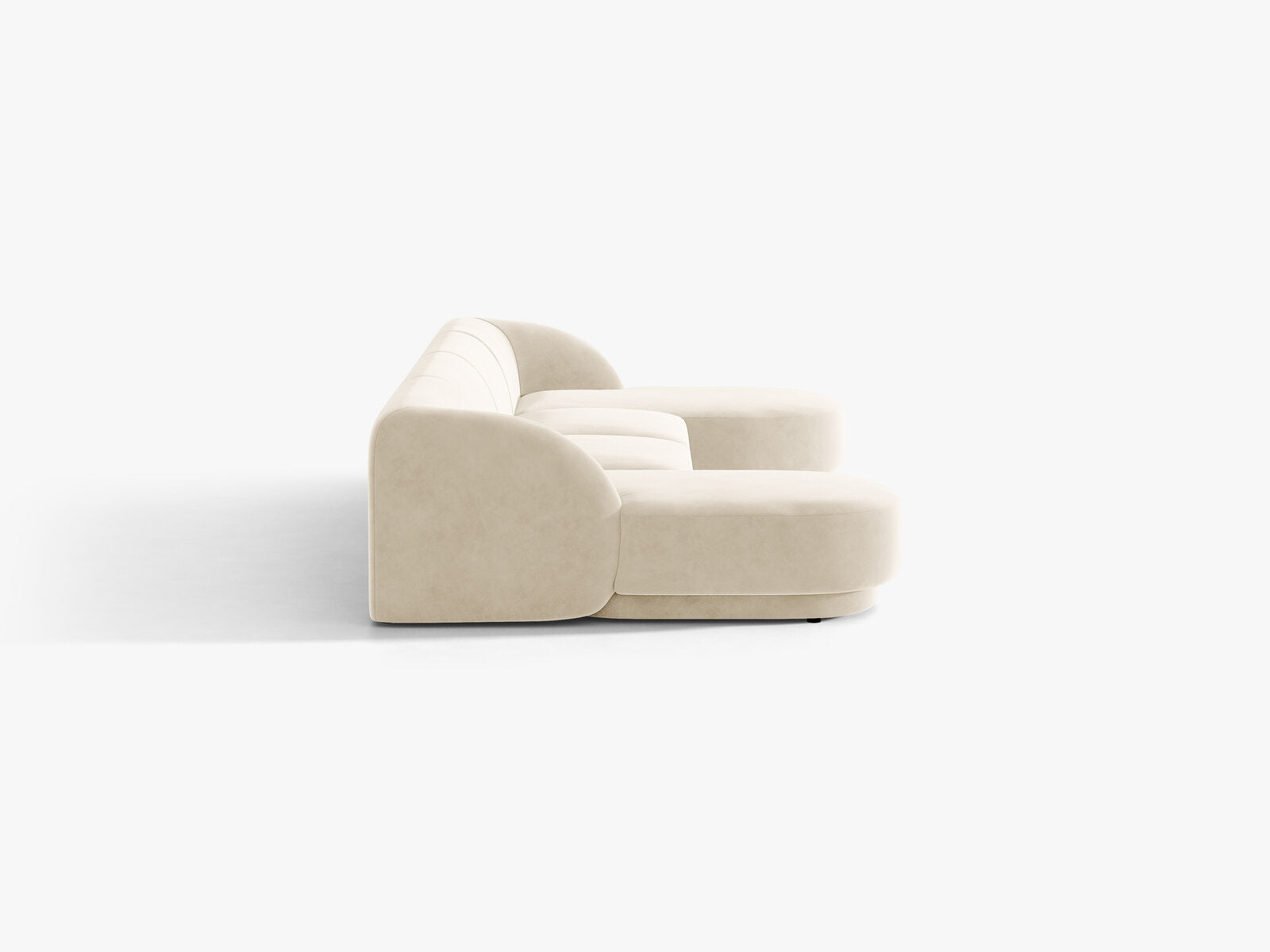 Micadoni Panorama-Sofa Miley 5-Sitzer Samt Venus Helles Beige