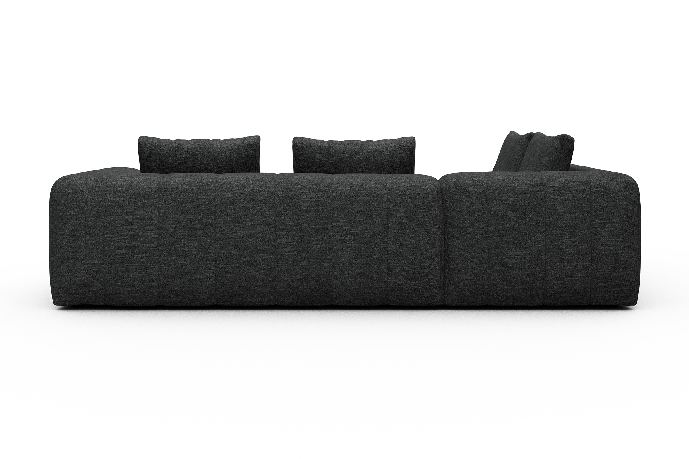 Ecksofa Hugo 2x 2,5-Sitzer Armlehne rechts Boucle-Charcoal