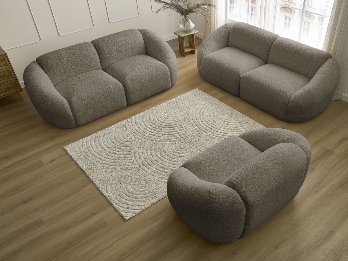 Bobochic Tina Sofa 6-Sitzer Bouclé-Stoff Taupe