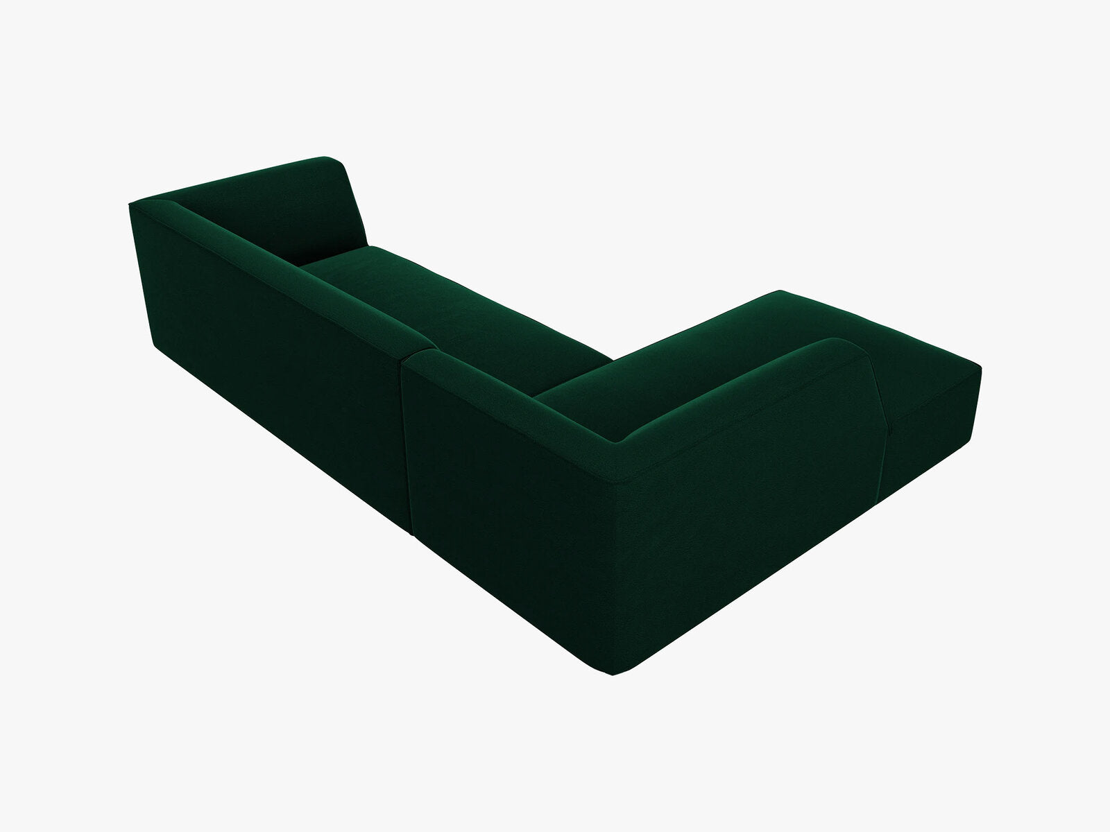 Micadoni 4-Sitzer Modular Sofa Ruby Links Samt Salvador Flaschengrün