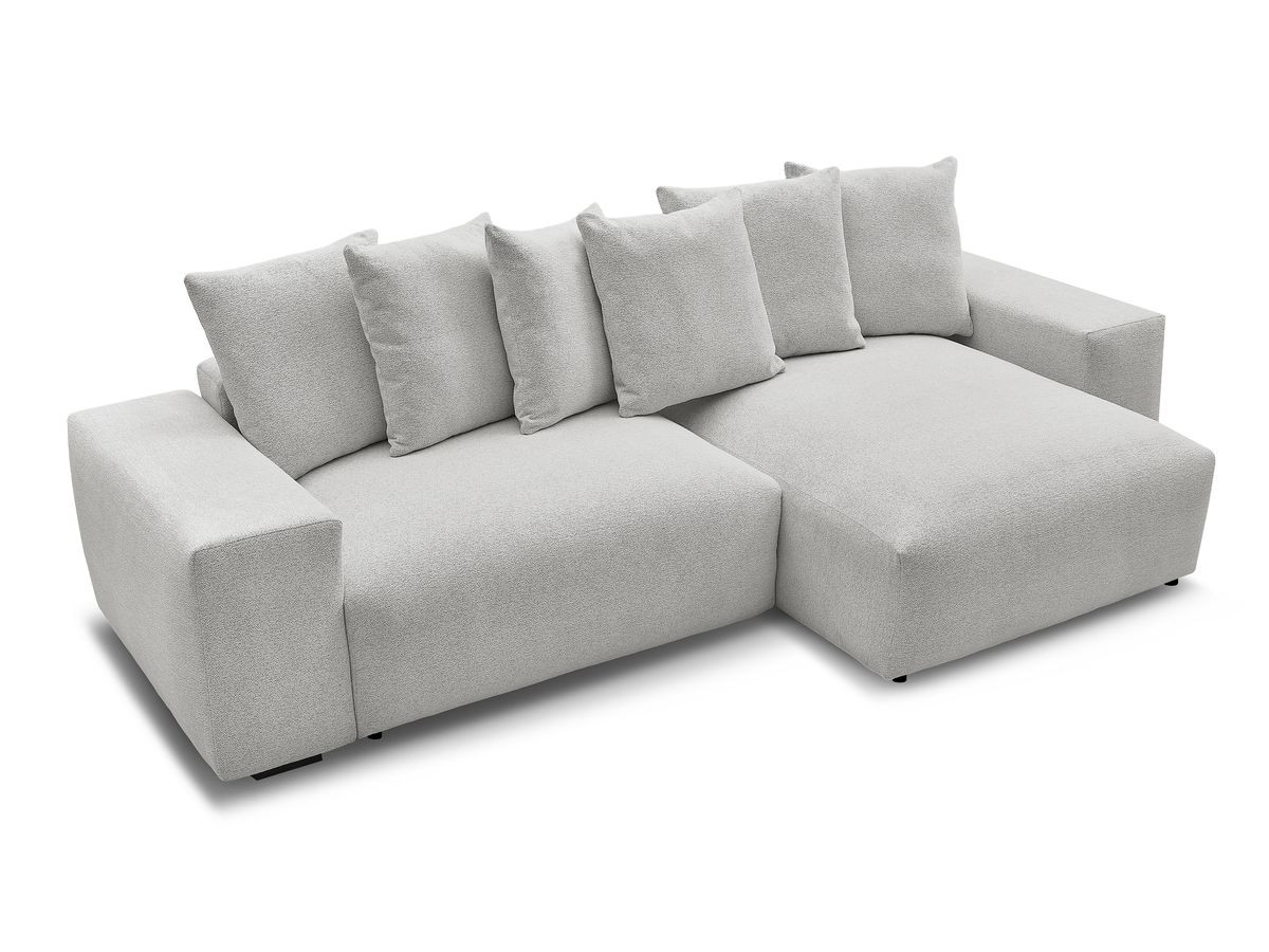 Bobochic Voltaire Ecksofa 310 × 174 cm Melange-Stoff Hellgrau