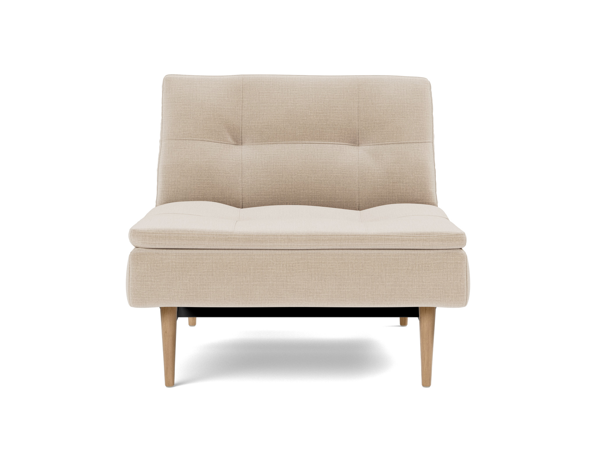 Sessel Dublexo Chenille Esina 410-Almond-Beige Beine Styletto Eiche hell