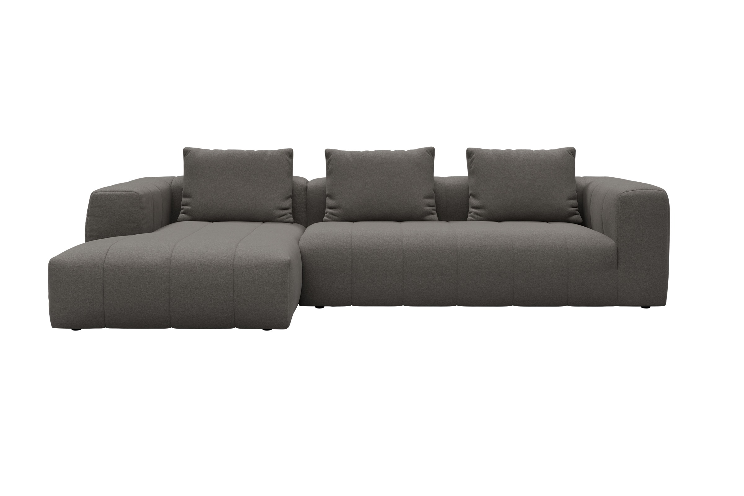 Hugo 2,5-Sitzer Armlehne rechts mit Chaiselongue Satya-Taupe moebelfaktor