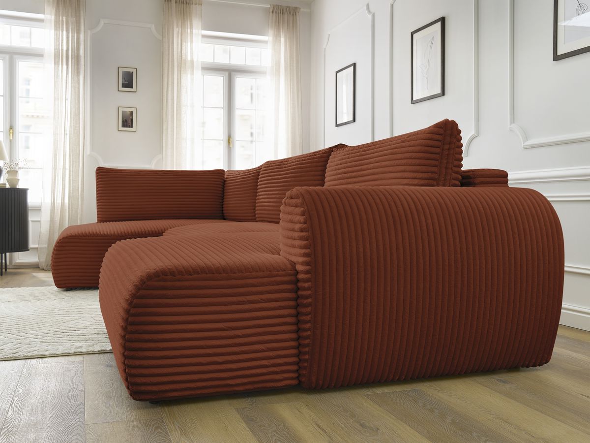 Bobochic Lucien Wohnlandschaft Breitcord weich Orange Ecke rechts