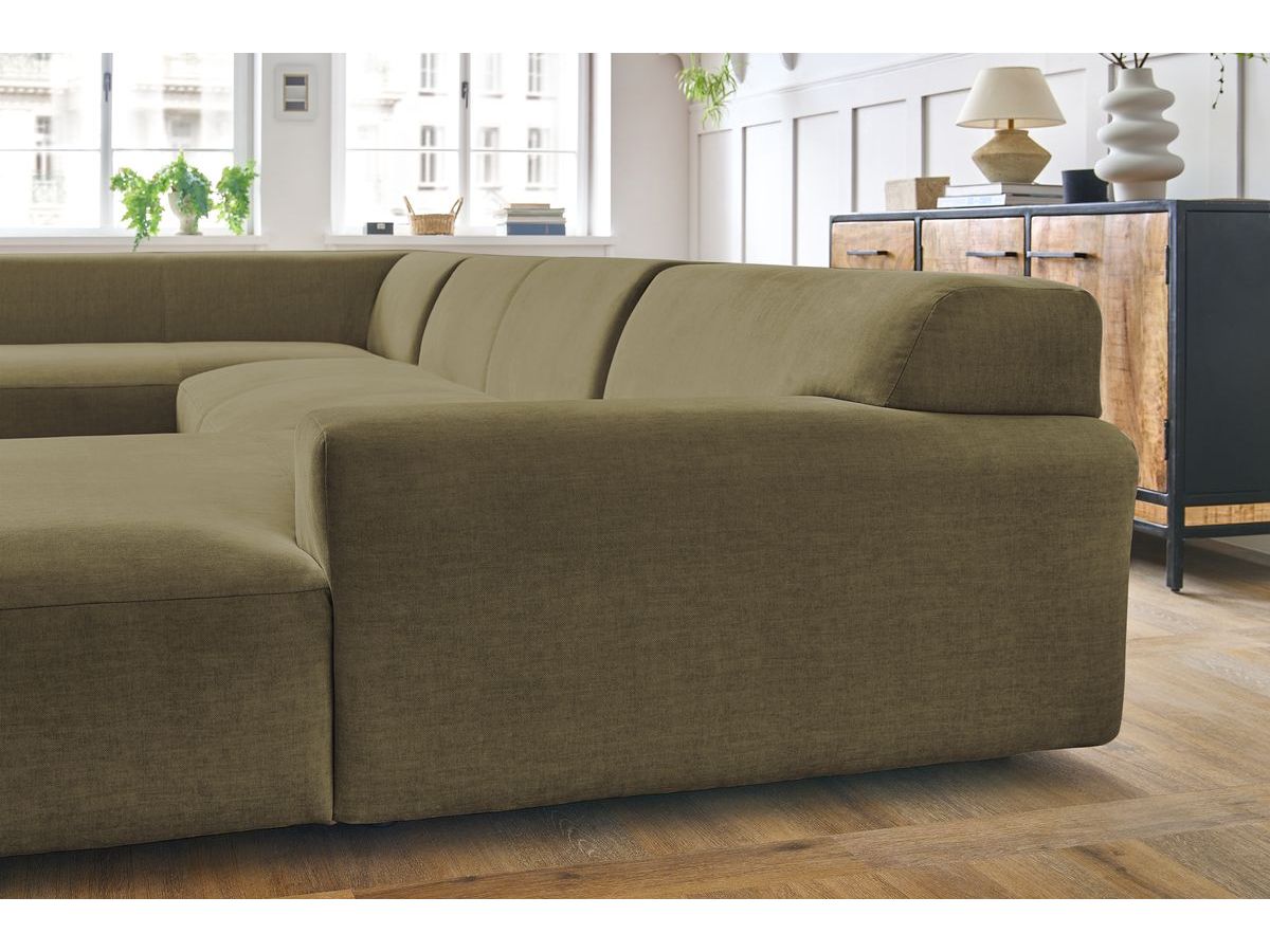 Bobochic Lavena Wohnlandschaft 399 × 220 cm Samt Grün Ecke rechts