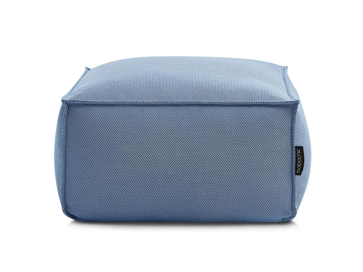 Bobochic Biarritz Pouf Melange-Stoff Blau