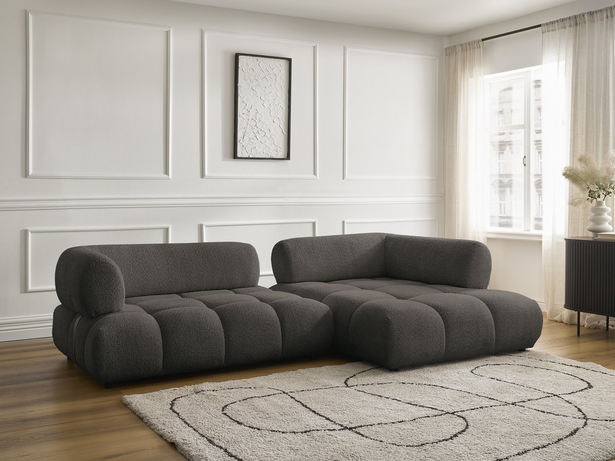 Bobochic Alya Ecksofa Bouclé-Stoff Braun Ecke rechts