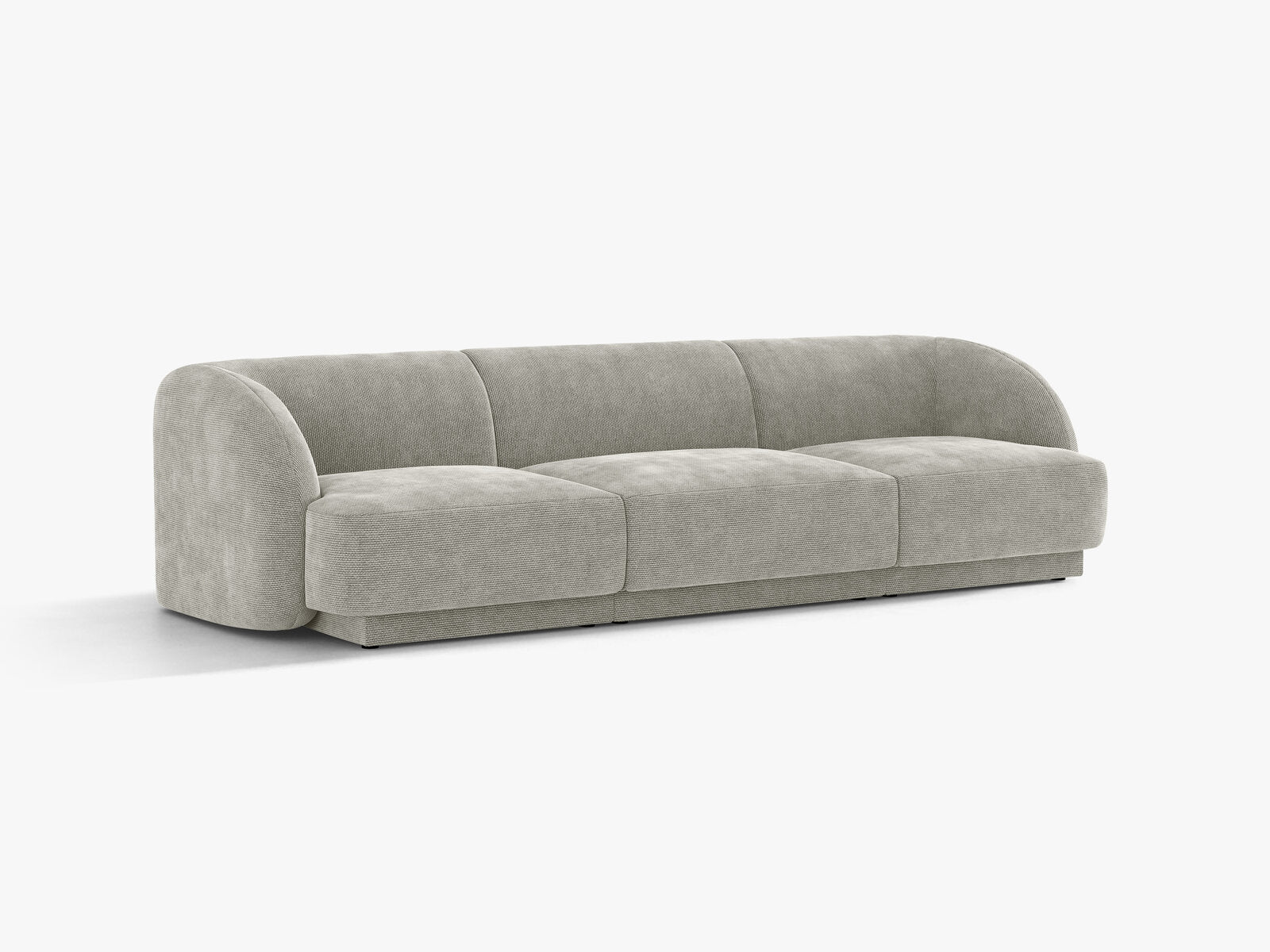 Micadoni Sofa Miley 3-Sitzer Chenille Haga Hellgrau