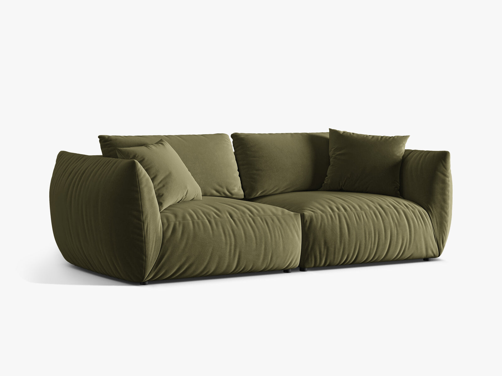 Micadoni Sofa Chris 4-Sitzer Samt Hellgrün