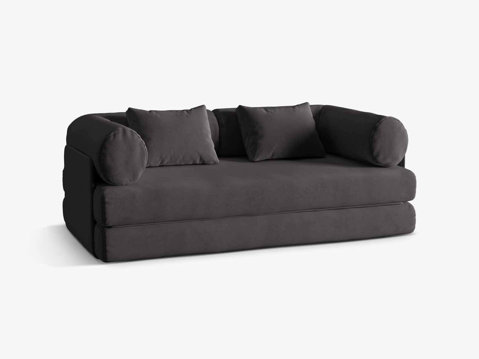 Micadoni Sofa Dreamy 3-Sitzer mit Schlaffunktion Samt Salvador Dunkelgrau