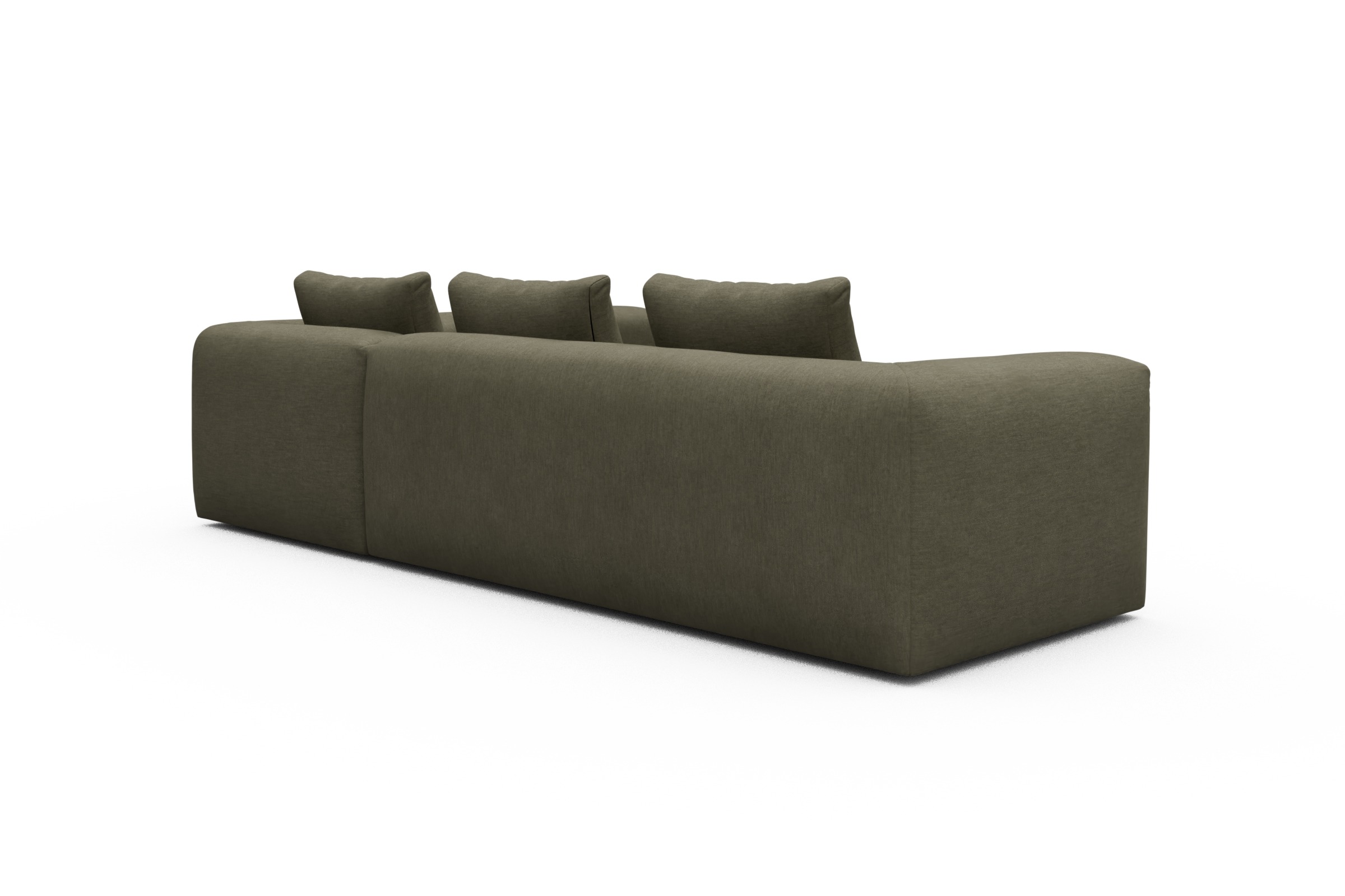 Ecksofa Fred 2x 2,5-Sitzer rechts offen Vivus-Dusty-Olive