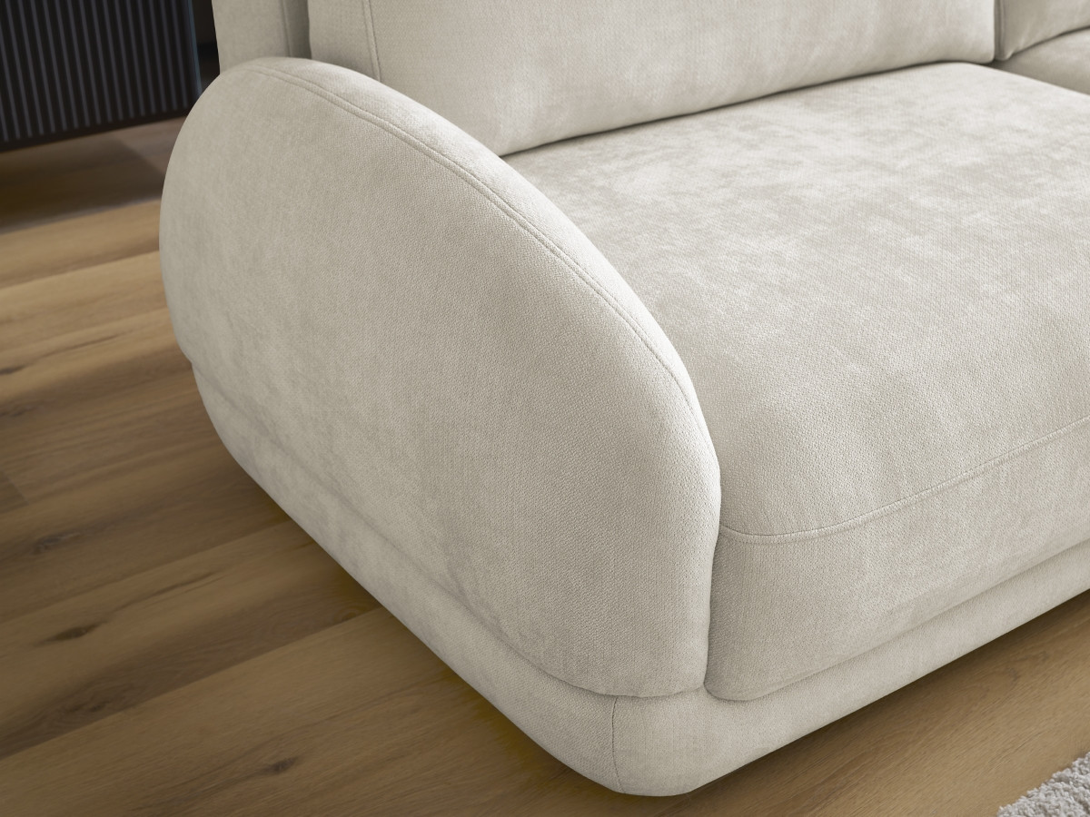 Bobochic Monica Schlafsofa 3-Sitzer mit Bettkasten Stoff Weiß