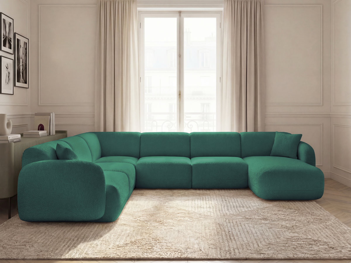 Bobochic Anda Wohnlandschaft Chenille Dunkelgrün Ecke links