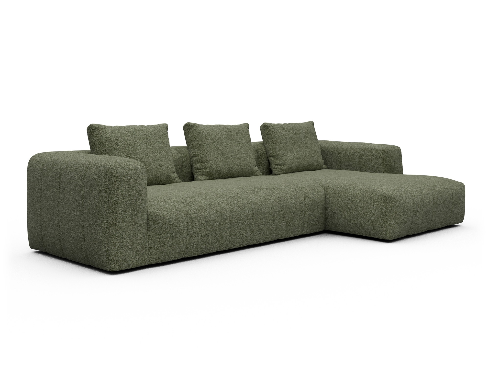 Hugo 2,5-Sitzer Armlehne links mit Chaiselongue Carreno-Vivid-Green moebelfaktor