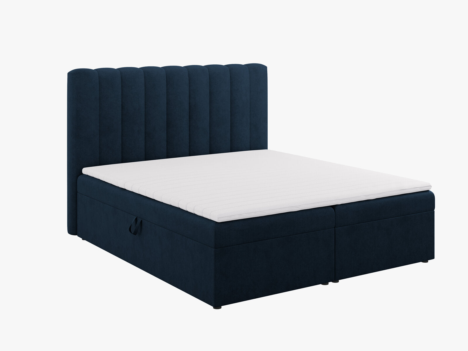 Micadoni Boxspringbett Kelp Strukturierter Stoff Königsblau 180x200