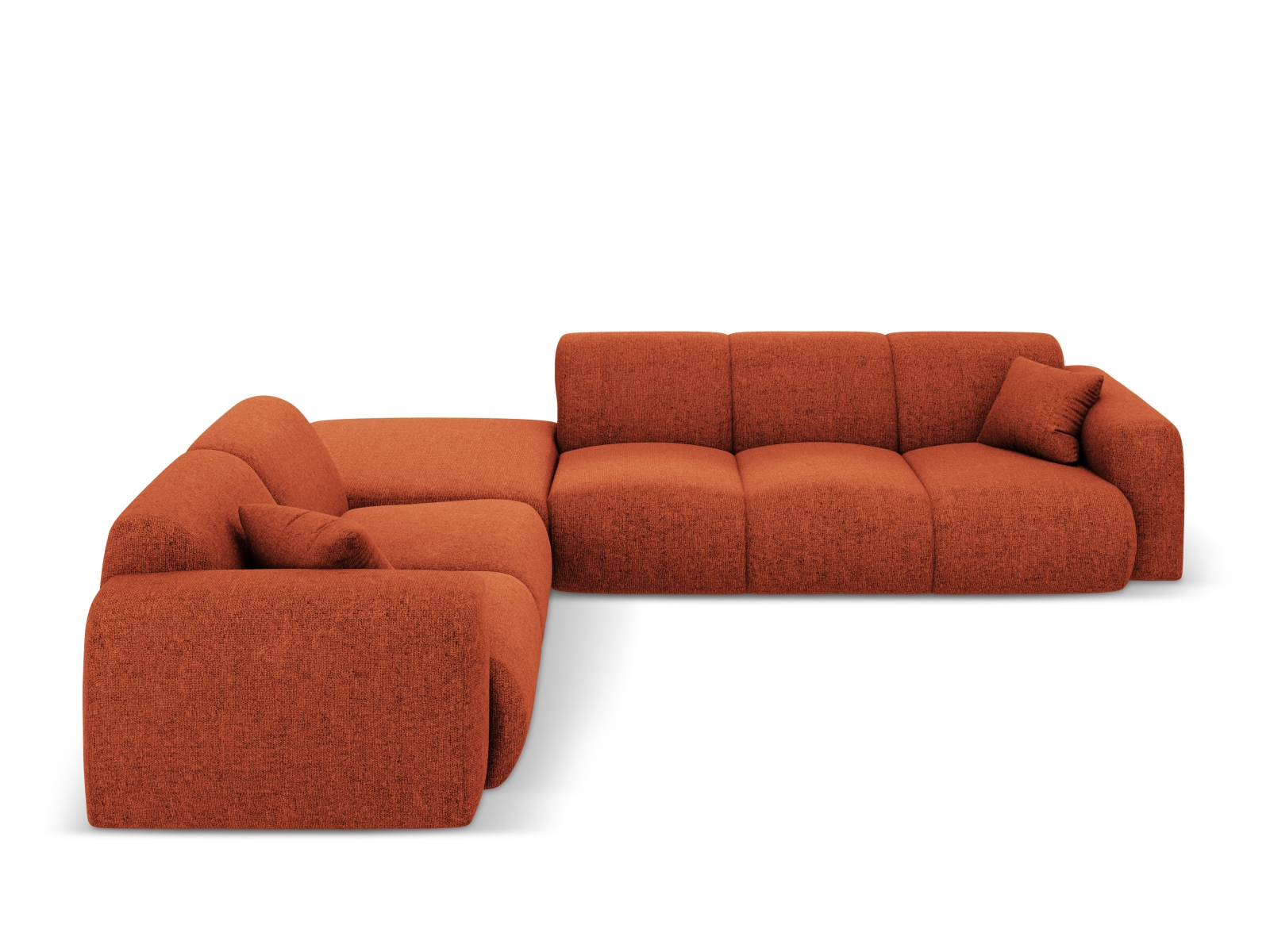 Cosmopolitan Design Ecksofa Nolio 4-Sitzer offen Chenille Haga Terrakotta Links
