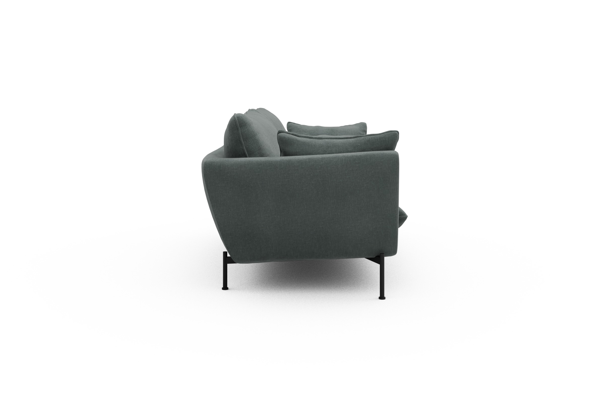 Sofa Anton 2-Sitzer Smooth-Silver-Grey