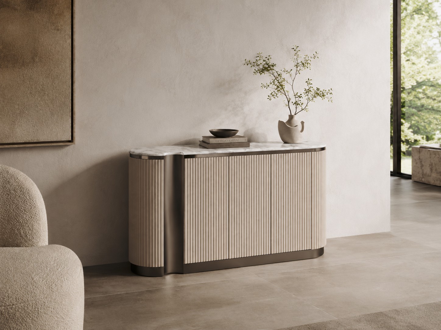 Livin Hill Sideboard Stilig 158 cm Weiß/Grau