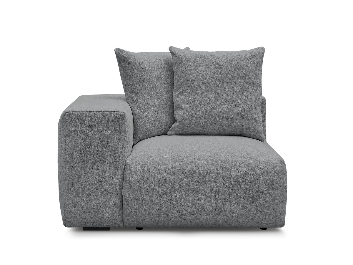 Bobochic Voltaire Sofamodul 1-Sitzer 130 × 100 cm Melange-Stoff Dunkelgrau Ecke links