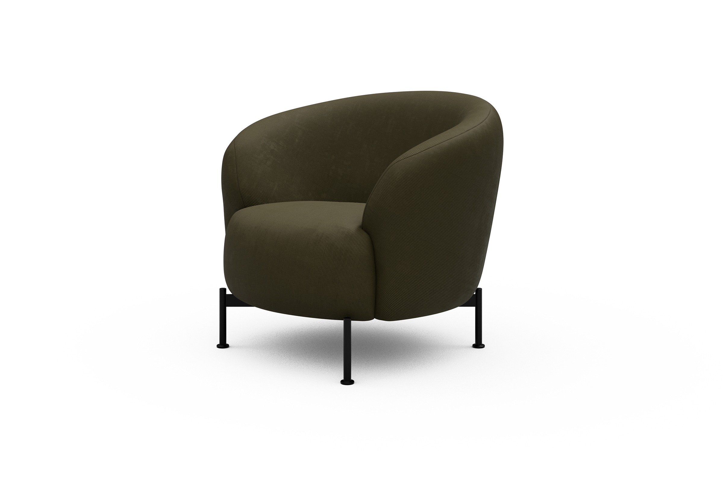 Sessel Ronda X-Metallgestell Schwarz Cordufine-Pine-Green