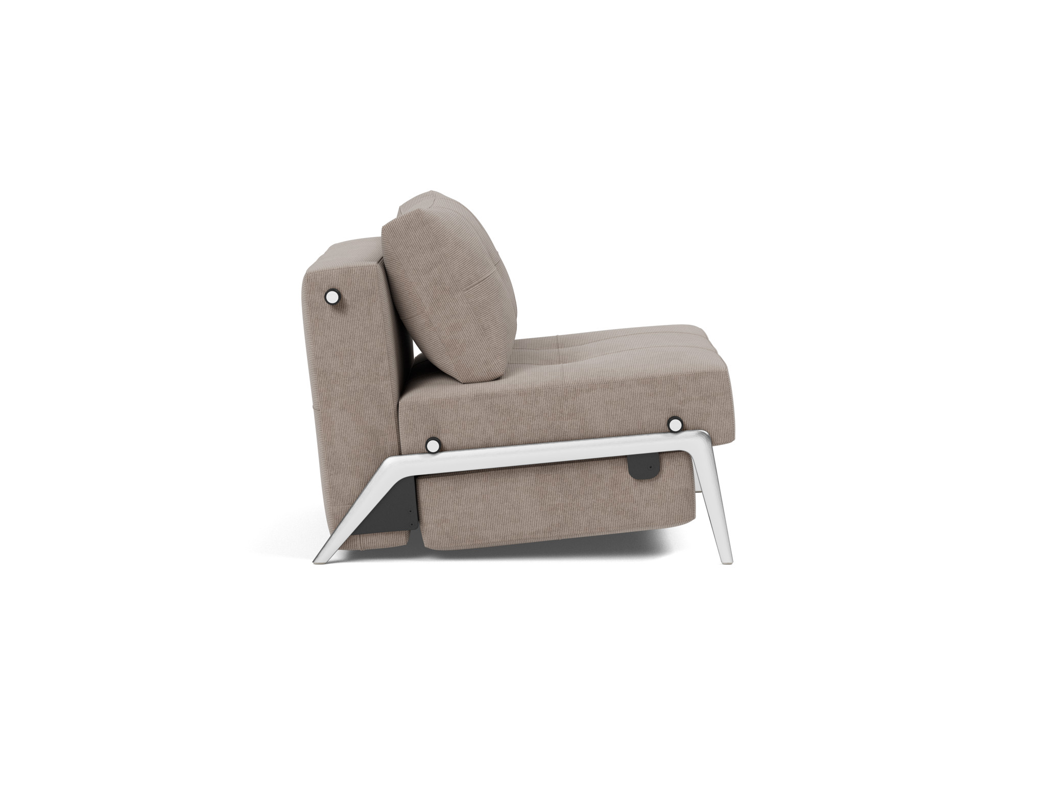 Schlafsessel Cubed 90 Kord Cordufine 318-Beige Beine Aluminium