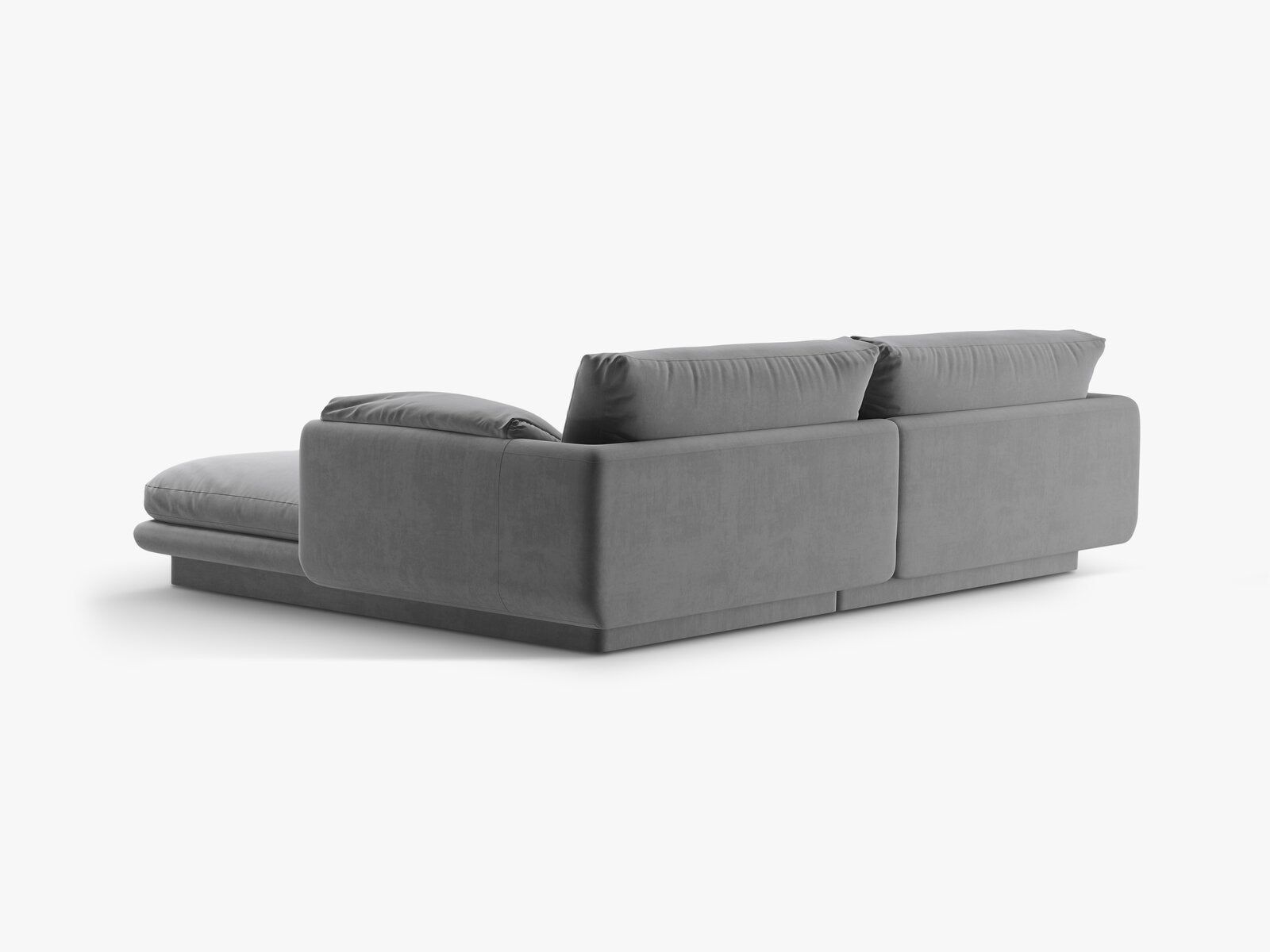 Micadoni Ecksofa Torino 3-Sitzer Links Samt Hellgrau