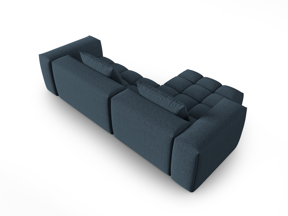 Cosmopolitan Design Ecksofa Verona 3-Sitzer Strukturierter Stoff Sorella Dunkelblau Links