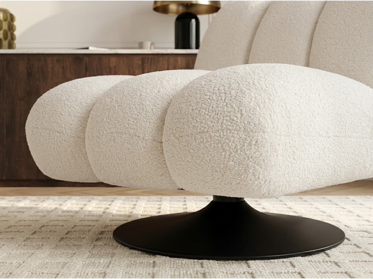 Bobochic Janissaire Sessel 79 × 89 cm Bouclé-Stoff Weiß