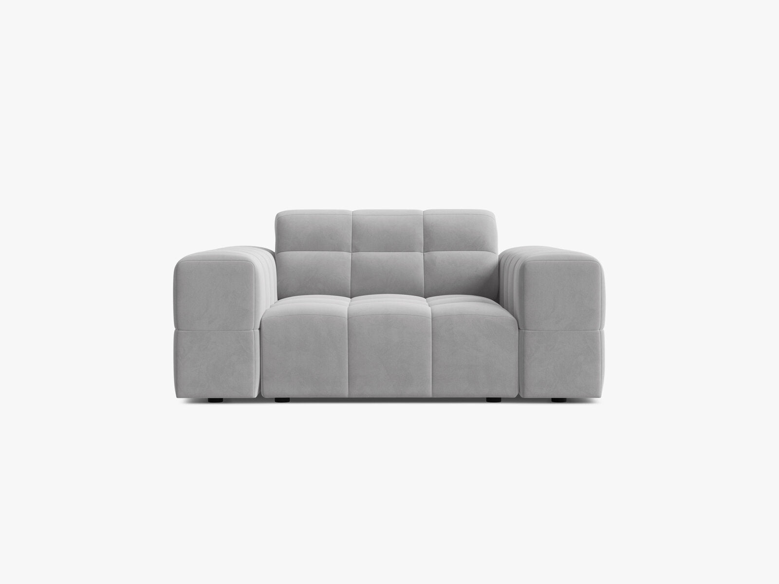 Micadoni Sessel Jennifer 1-Sitzer Samt Bluvel Silber