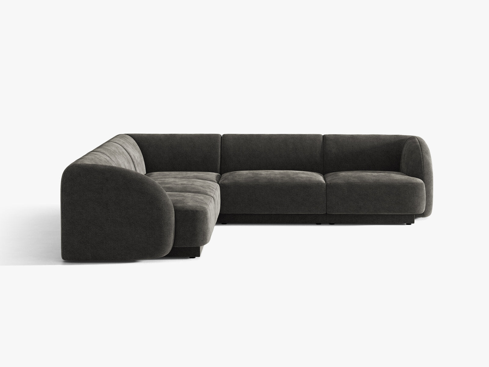 Micadoni 5-Sitzer Symmetrisches Ecksofa Miley Chenille Eden Dunkelgrau