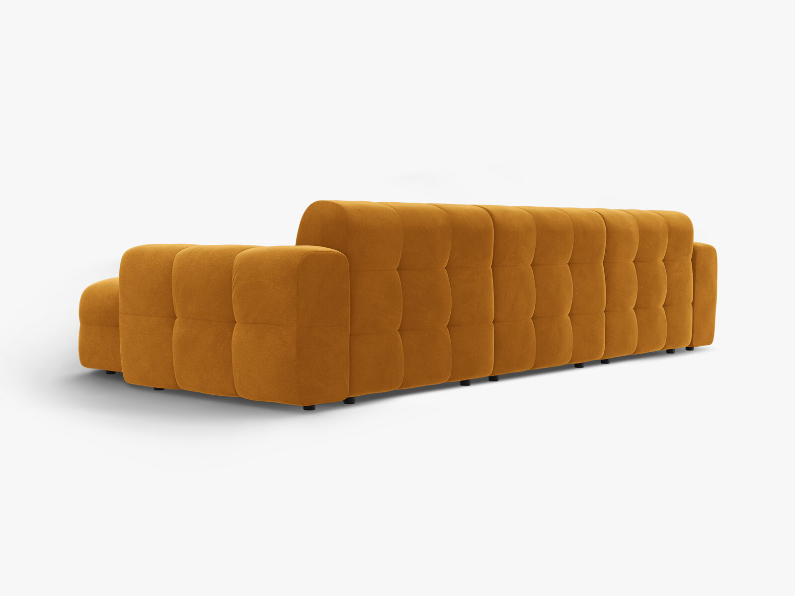 Micadoni Ecksofa Kendal 5-Sitzer Rechts Samt Senf