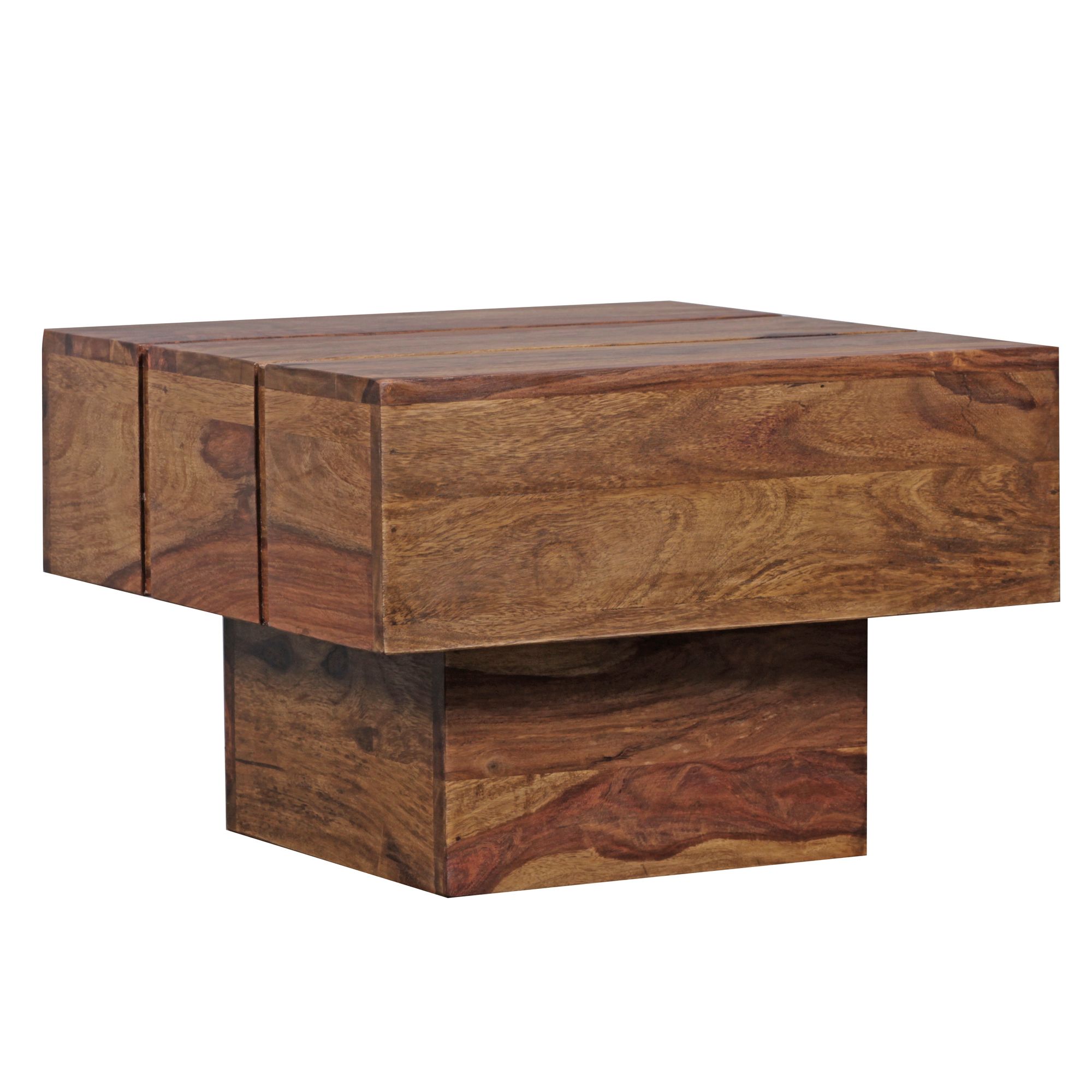 Beistelltisch Leikanger Massivholz Dunkelbraun 44 × 44 × 30 cm