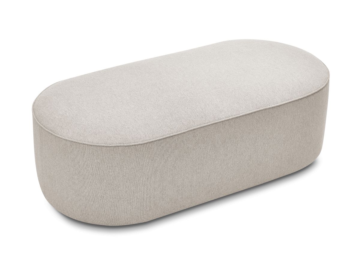 Bobochic Rousseau Pouf Melange-Stoff Beige