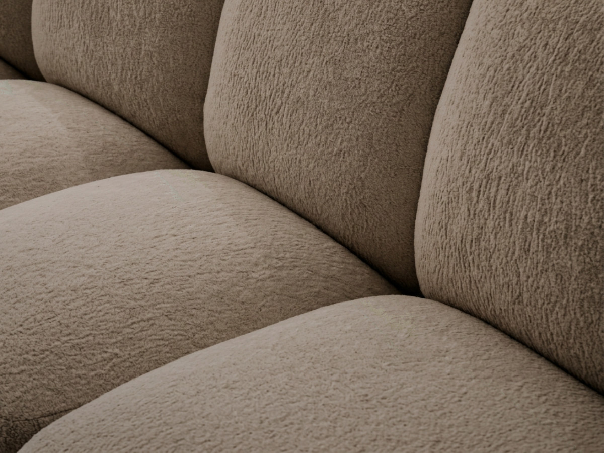 Bobochic Curvy Sofa 3-Sitzer Kunstfell Dunkelbraun